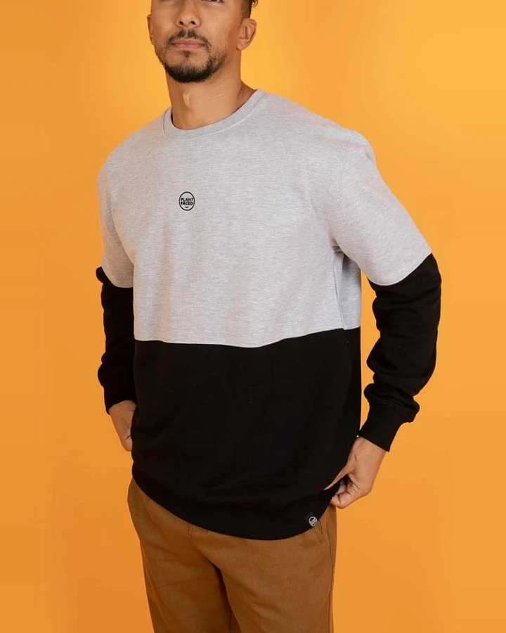 Plant Faced Clothing Herren vegan The Classics Pullover Schwarz Grau