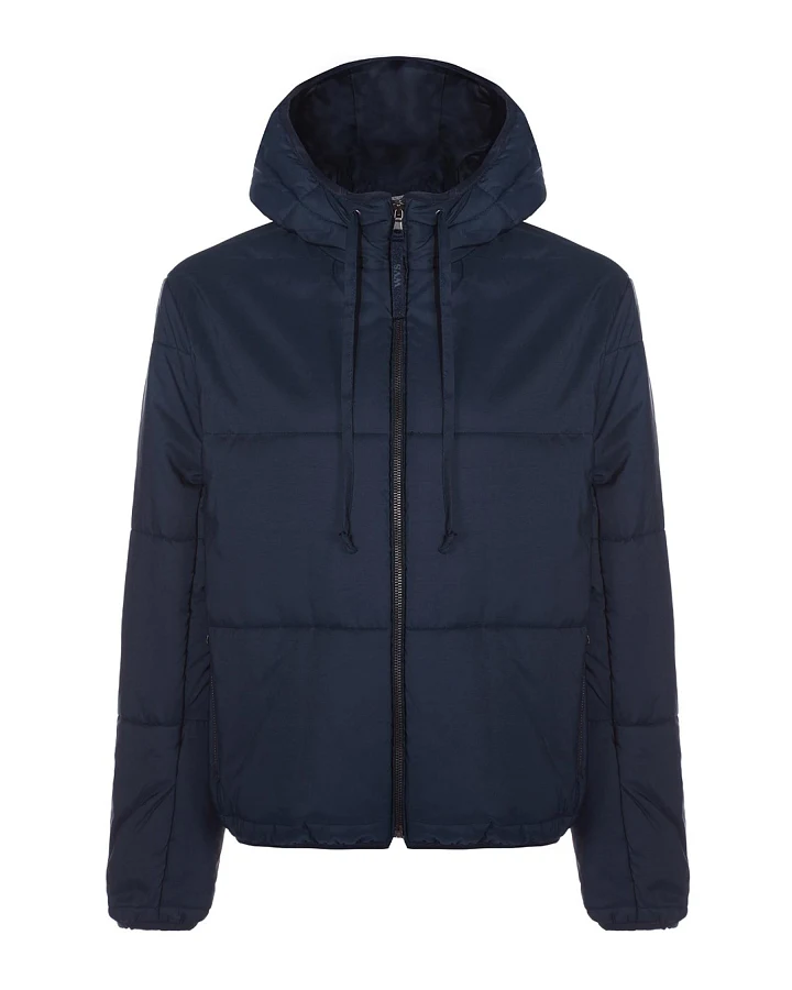 Will's Vegan Store Herren vegan Daunenjacke Mit Kapuze Dunkelblau