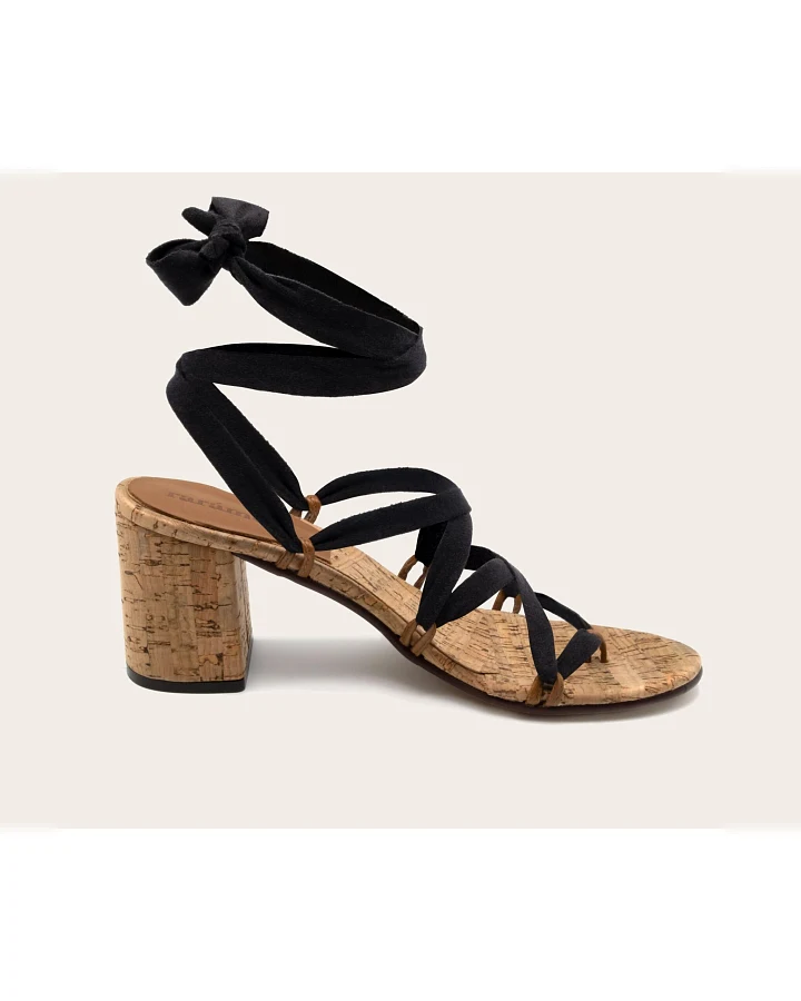 Rarámuri Damen vegan Sandalen Camila+ Kork Schwarz