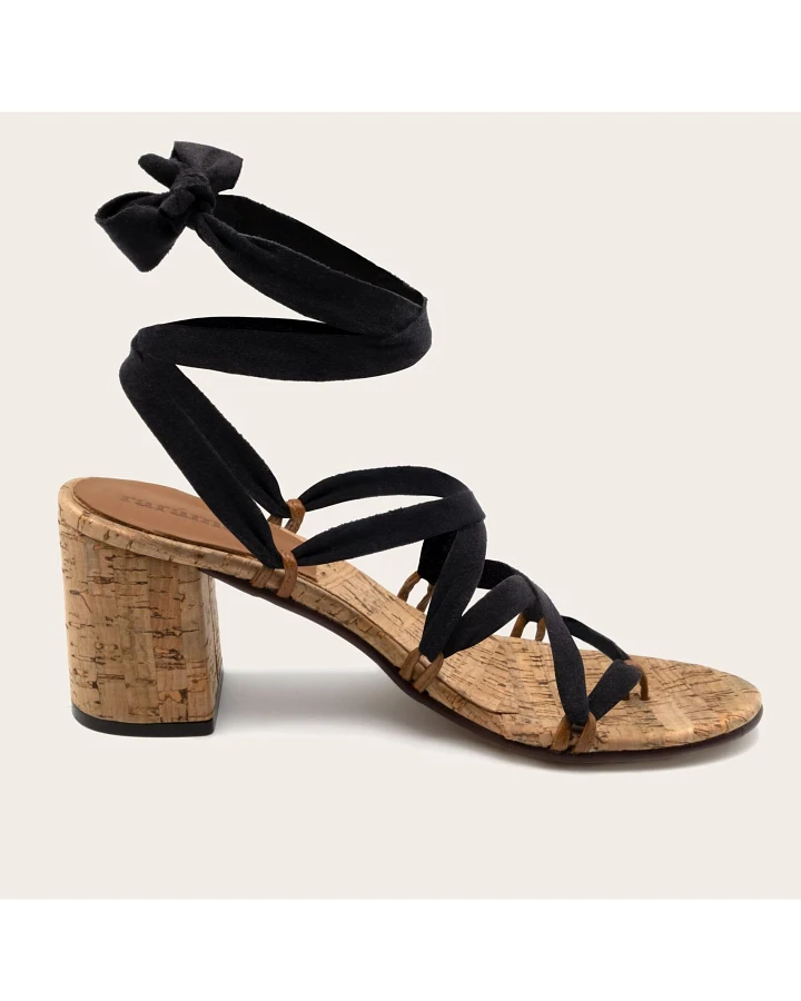 Rarámuri Damen vegan Sandalen Camila+ Kork Schwarz