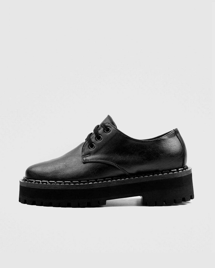 BOHEMA Herren vegan Chunky Derbies Männer Schwarz Vegea Grape Leder