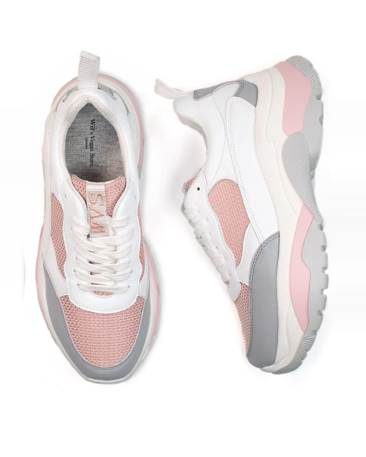 Will's Vegan Store Damen vegan Rio Sneakers Weiß & Rosa