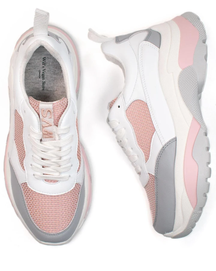 Will's Vegan Store Damen vegan Rio Sneakers Weiß & Rosa