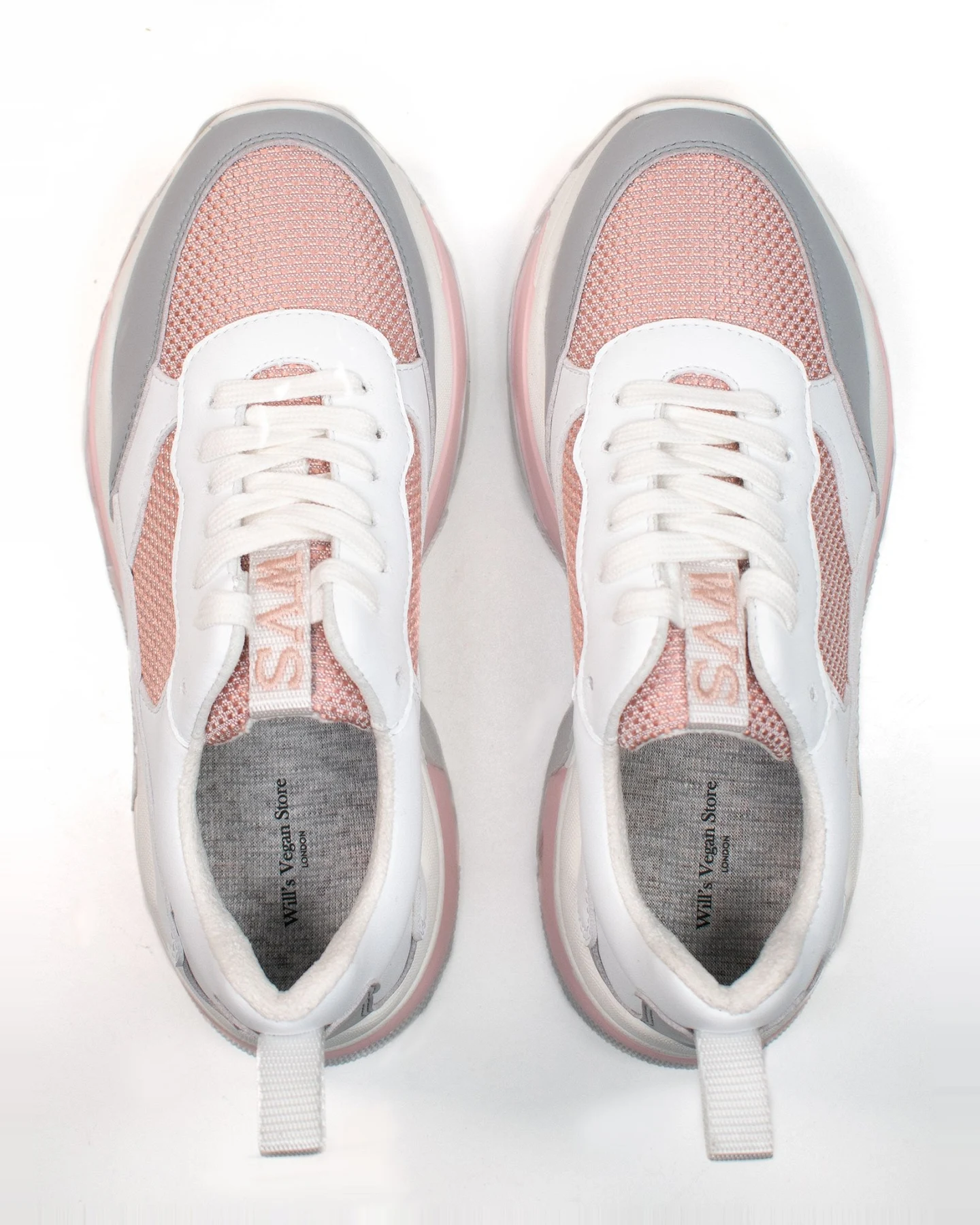 Will's Vegan Store Damen vegan Rio Sneakers Weiß & Rosa – Ansicht 2