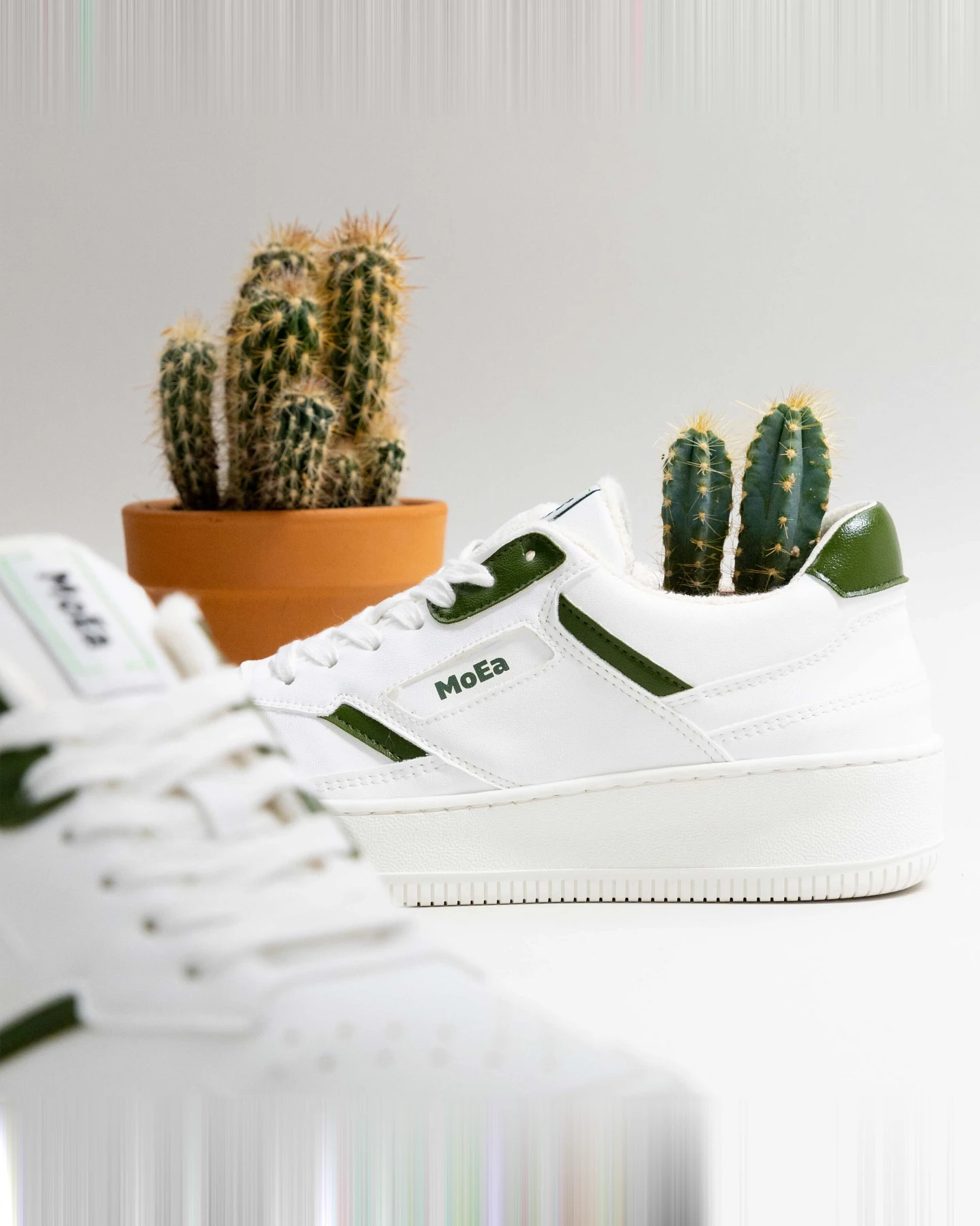 MoEa Herren vegan Sneaker Gen1 Kaktus Weiß – Ansicht 2