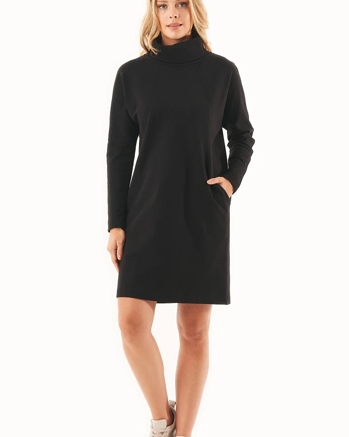 ORGANICATION Damen vegan Pulloverkleid Bio-Baumwolle Schwarz