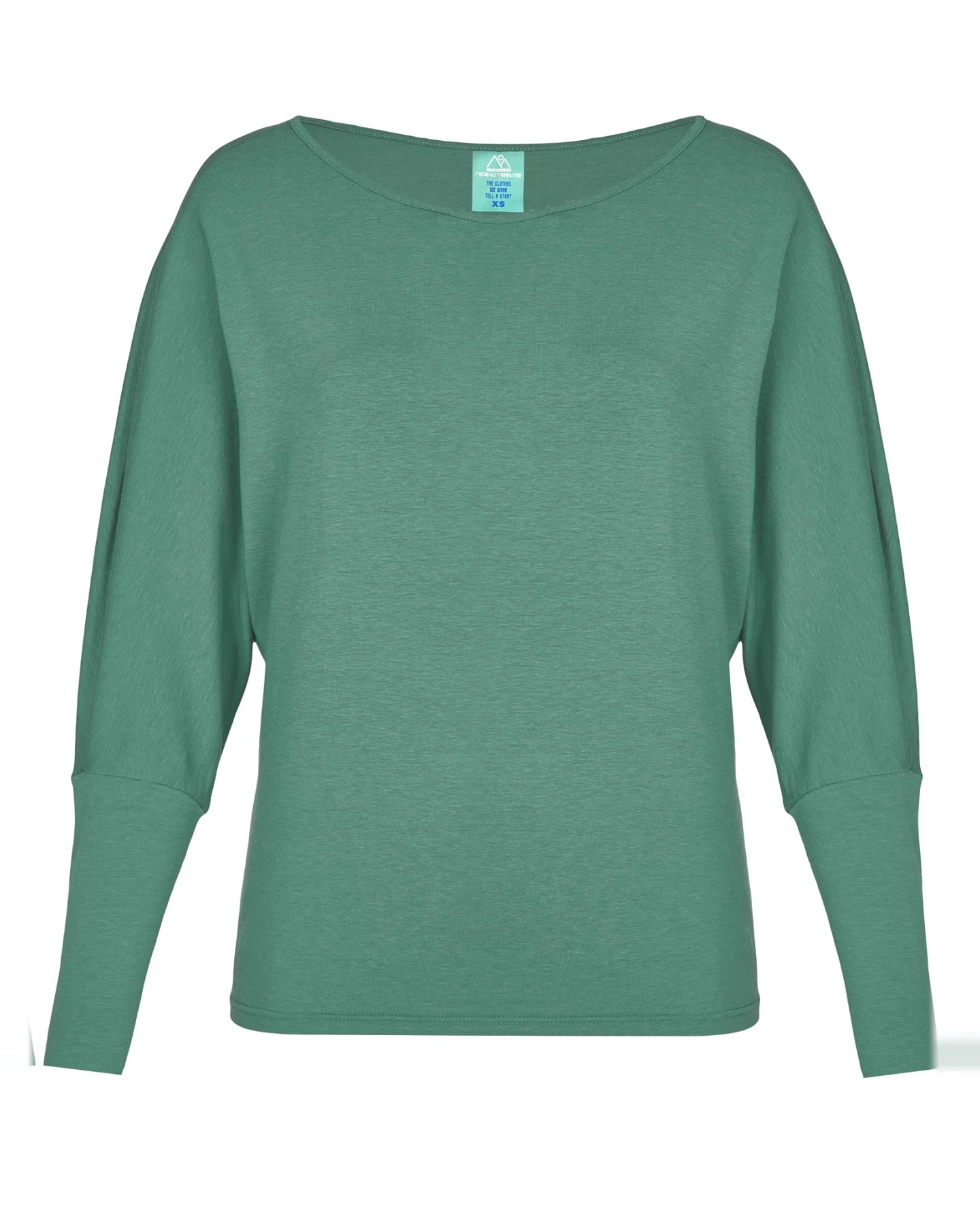 nice to meet me Damen vegan Langarm-Tencel-Matcha – Ansicht 2