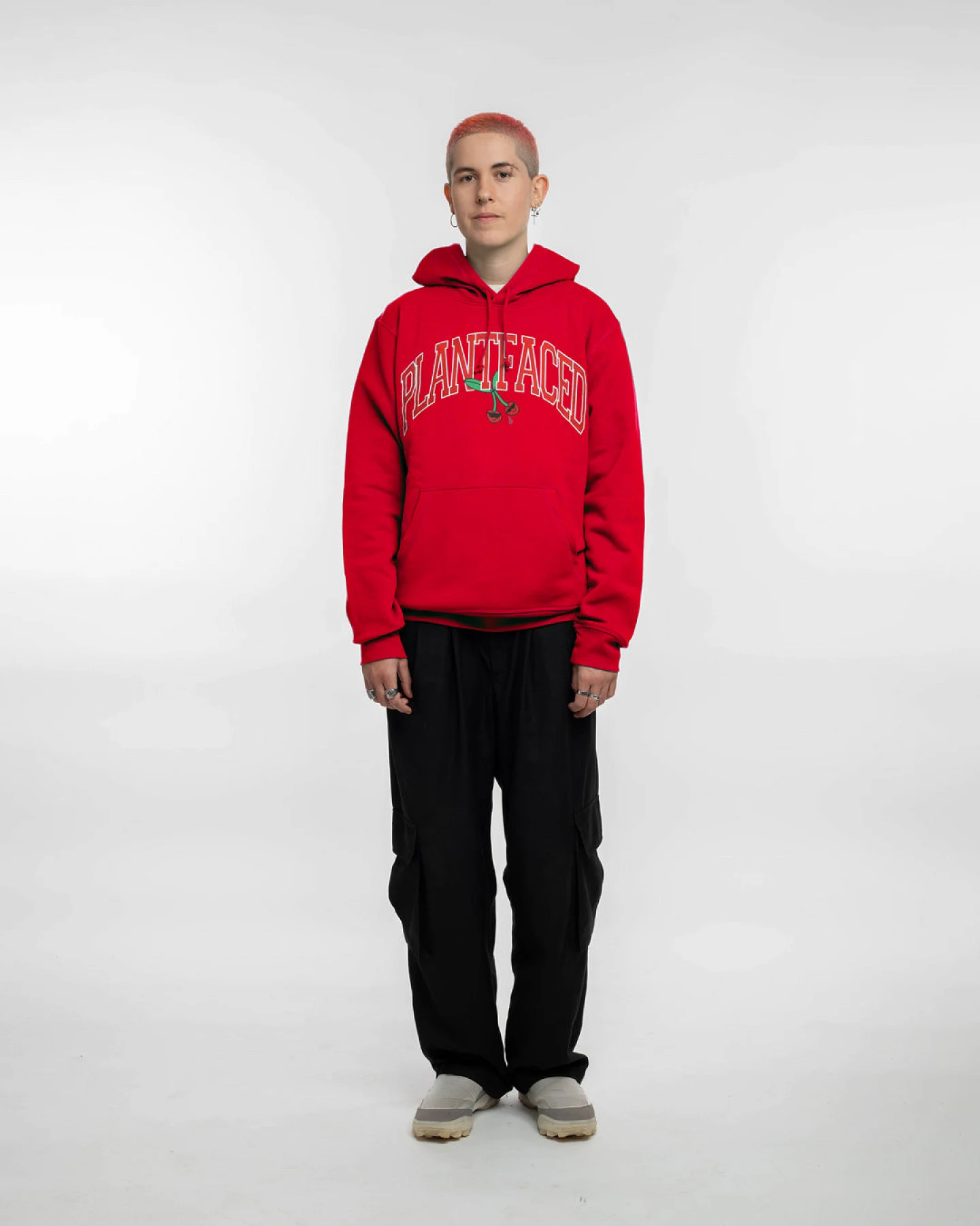 Plant Faced Clothing Damen vegan Kapuzenpulli Kirsche Rot – Ansicht 2