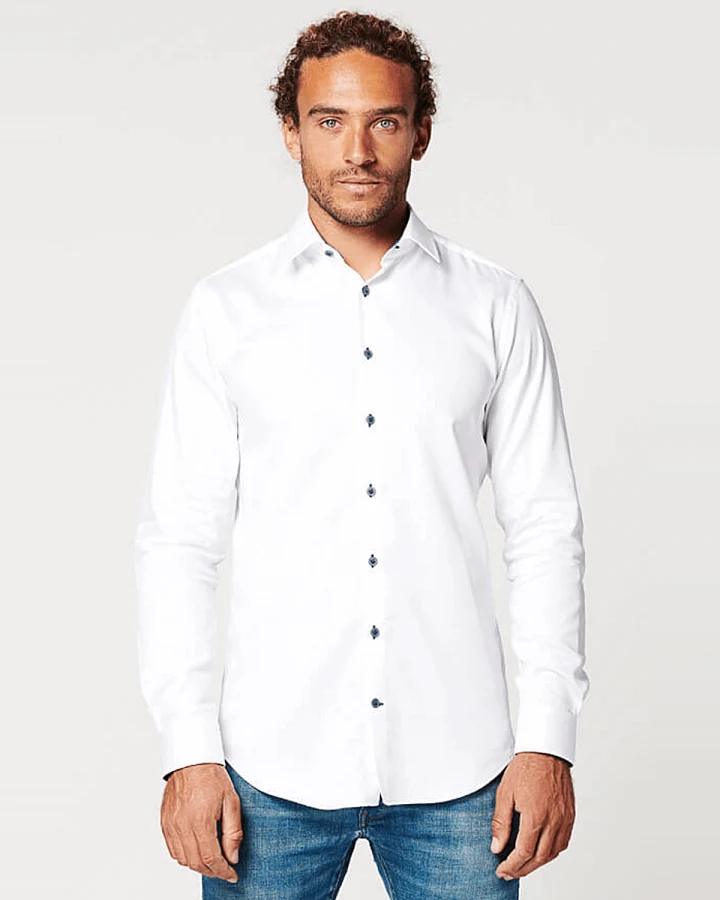SKOT Herren vegan Hemd Slim Fit Circular White Contrast