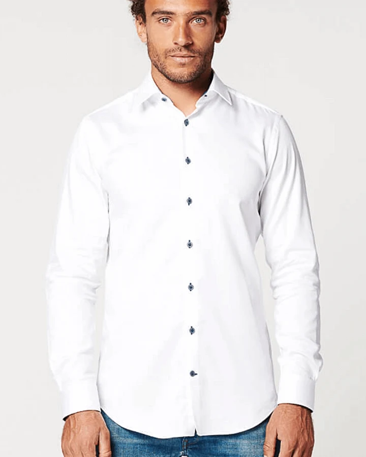 SKOT Herren vegan Hemd Slim Fit Circular White Contrast