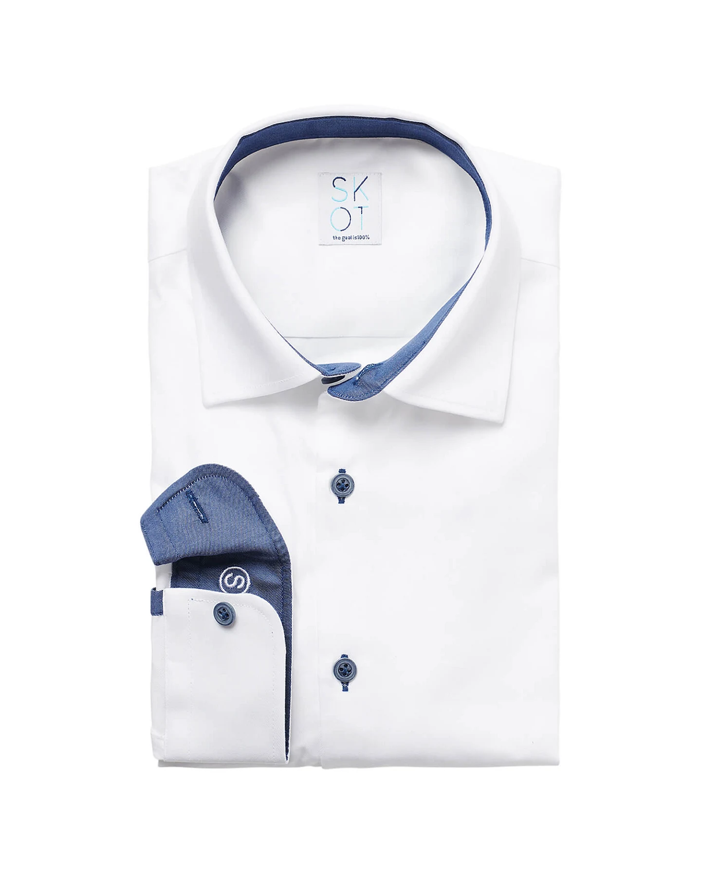 SKOT Herren vegan Hemd Slim Fit Circular White Contrast – Ansicht 2