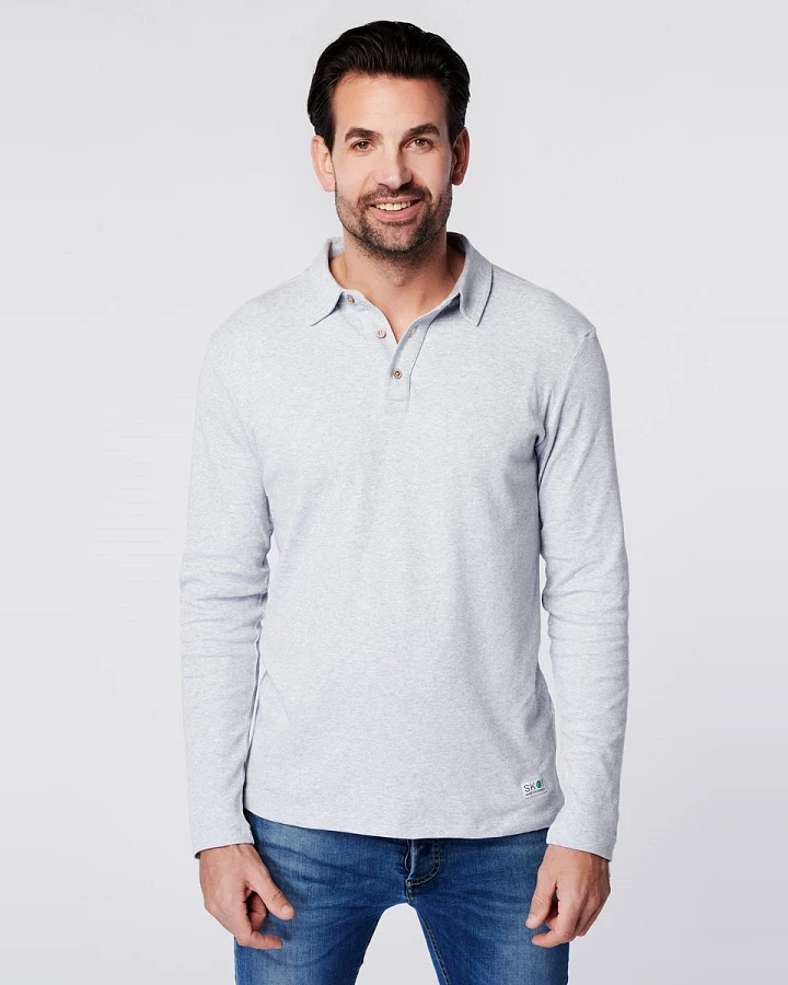 SKOT Herren vegan Langarm-Polo Grau