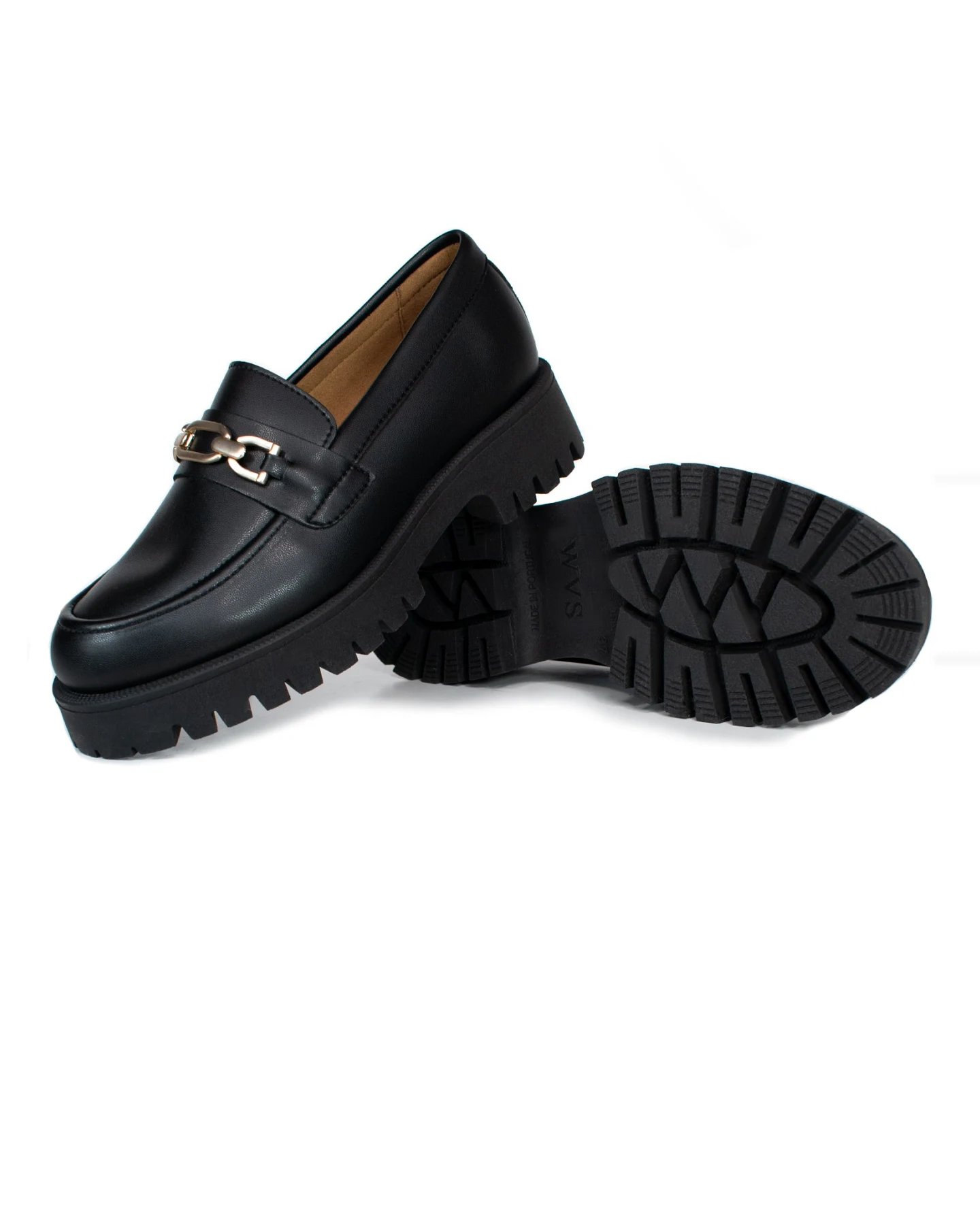 Will's Vegan Store Damen vegan Gleissohle Loafers Schwarz – Ansicht 2