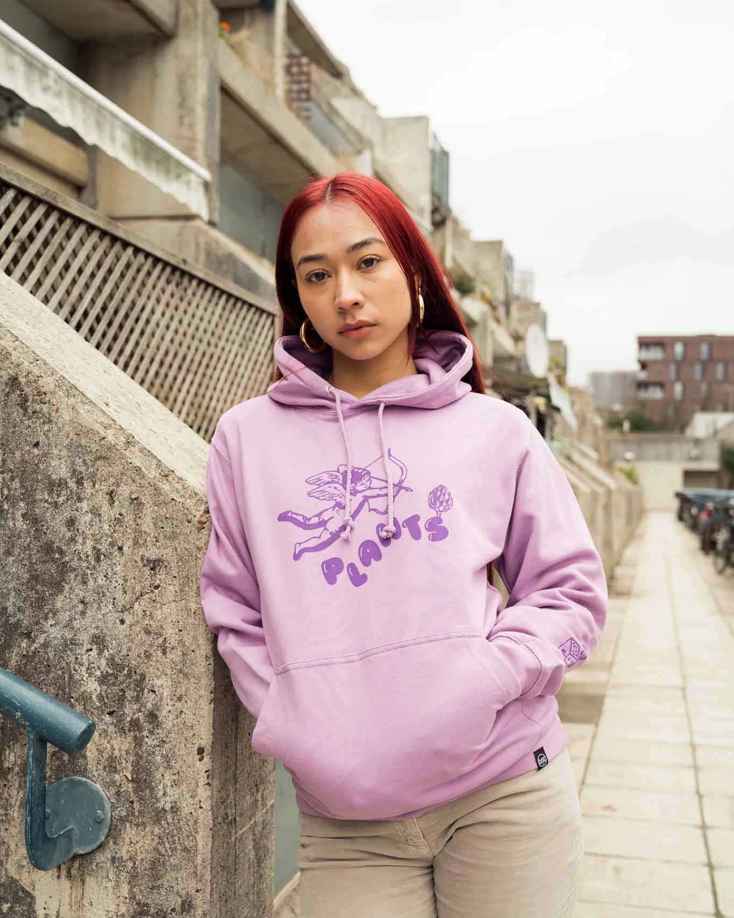 Plant Faced Clothing Damen vegan Hoodie Heavenly Lavendel Lila – Ansicht 2