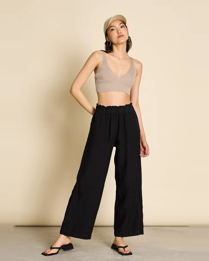 JAN 'N JUNE Damen vegan Hose Beveren Schwarz
