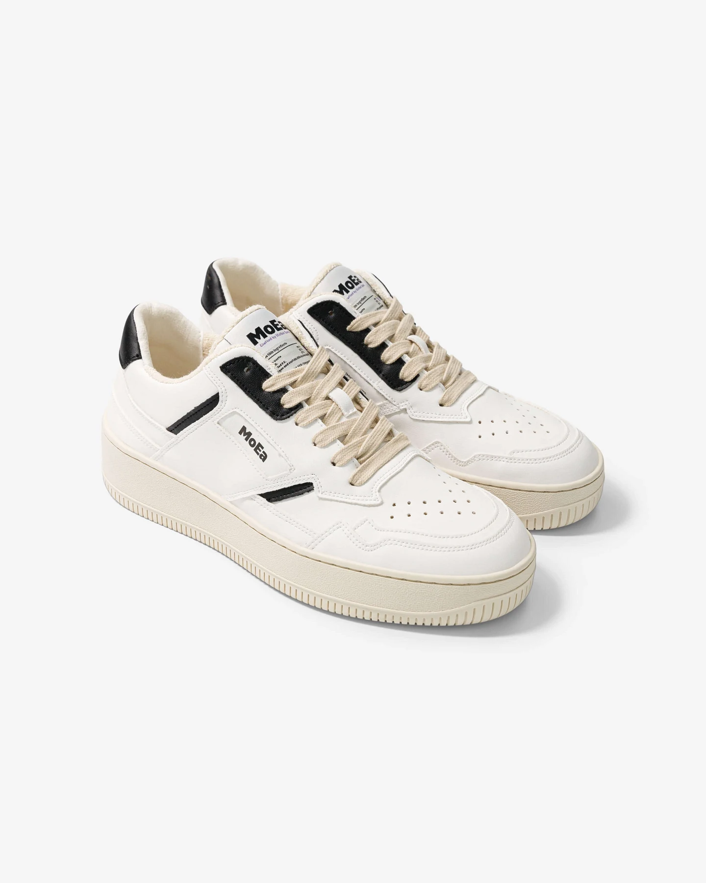 MoEa Herren vegan Sneaker Gen1 Trauben Retro Weiß & Schwarz – Ansicht 2