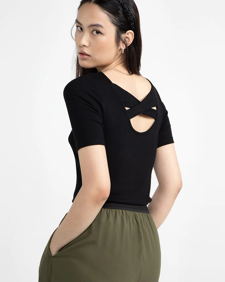 LOVJOI Damen vegan T-Shirt Arnelia Black
