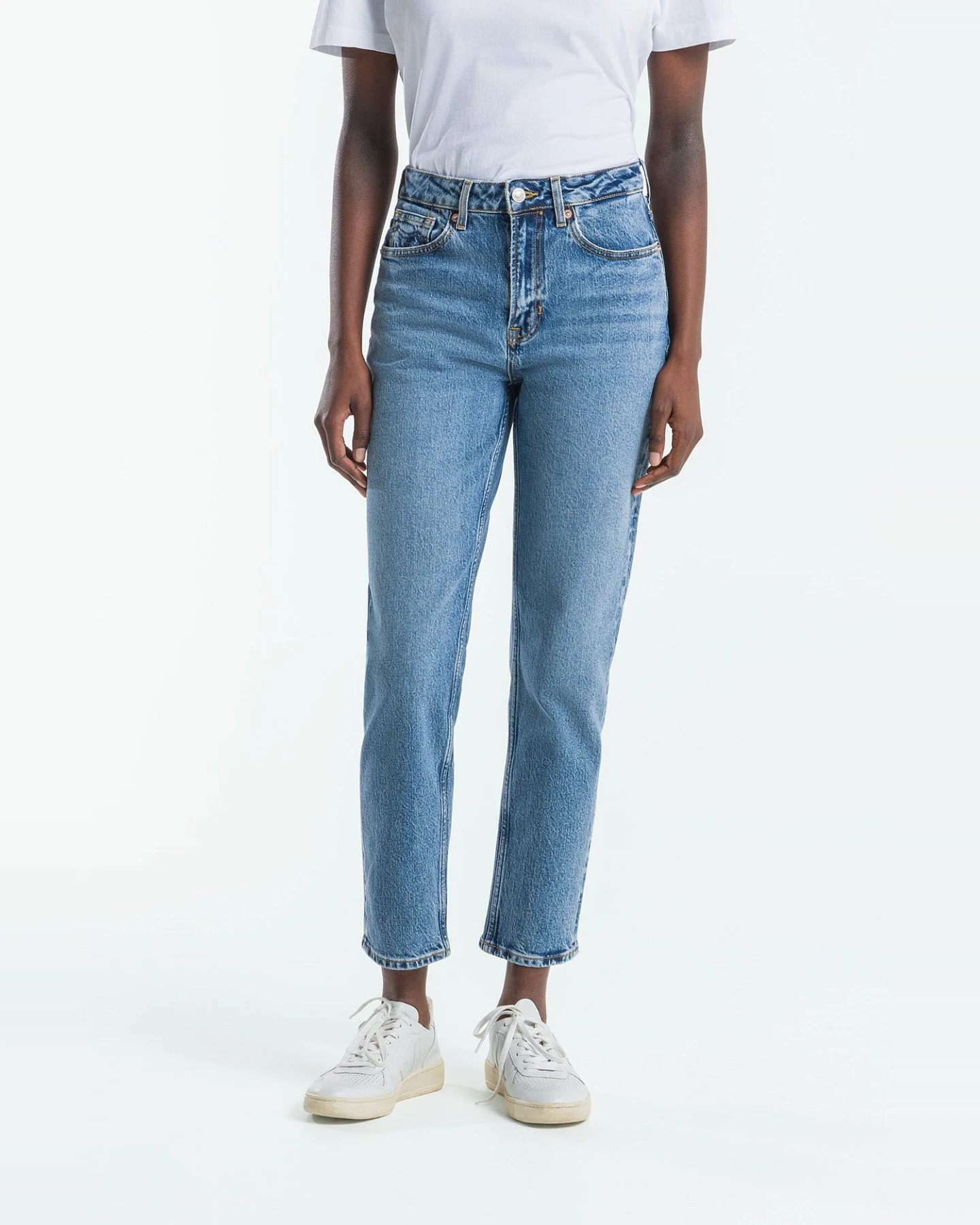 Kings of Indigo Damen vegan Cropped Jeans Stretch Caroline Eco Xavier Blue Marble – Ansicht 2