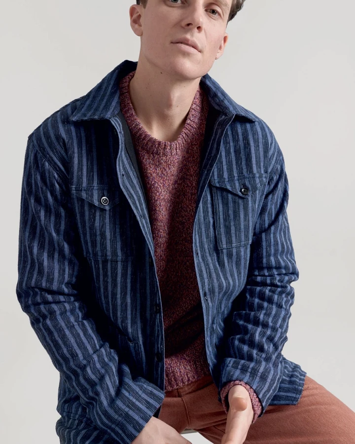KOMODO Herren vegan Jacke Piet Handwoven Blau