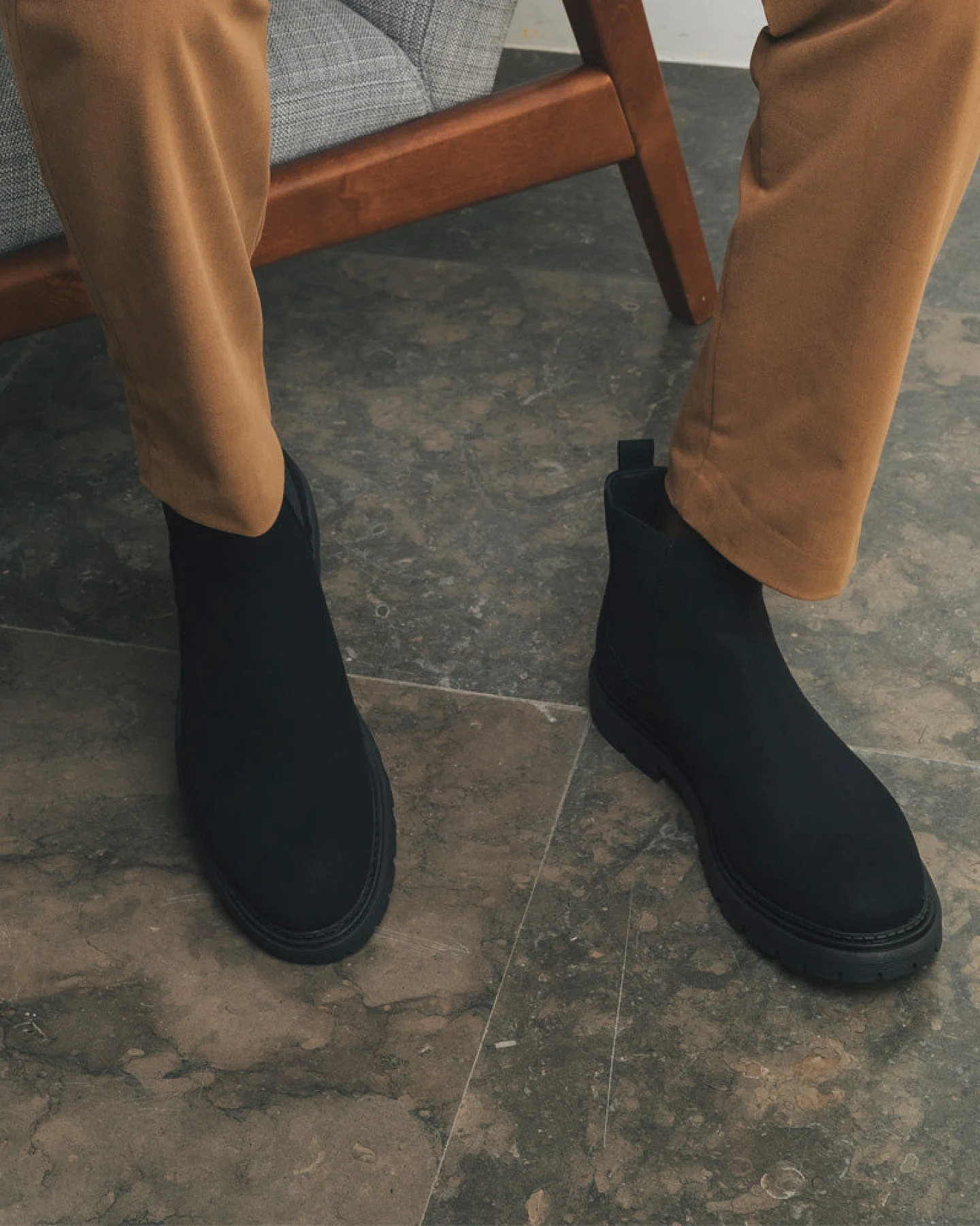 NAE Herren vegan Chelsea Boots Faber Schwarz – Ansicht 2
