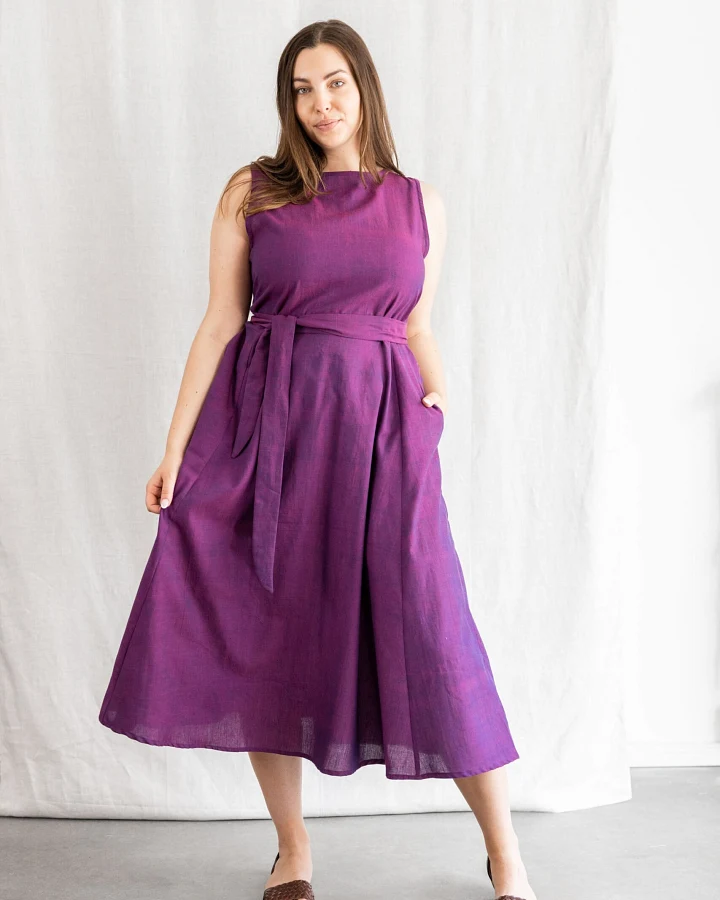 Jyoti Fair Works Damen vegan Kleid Karishma Brombeere Lila