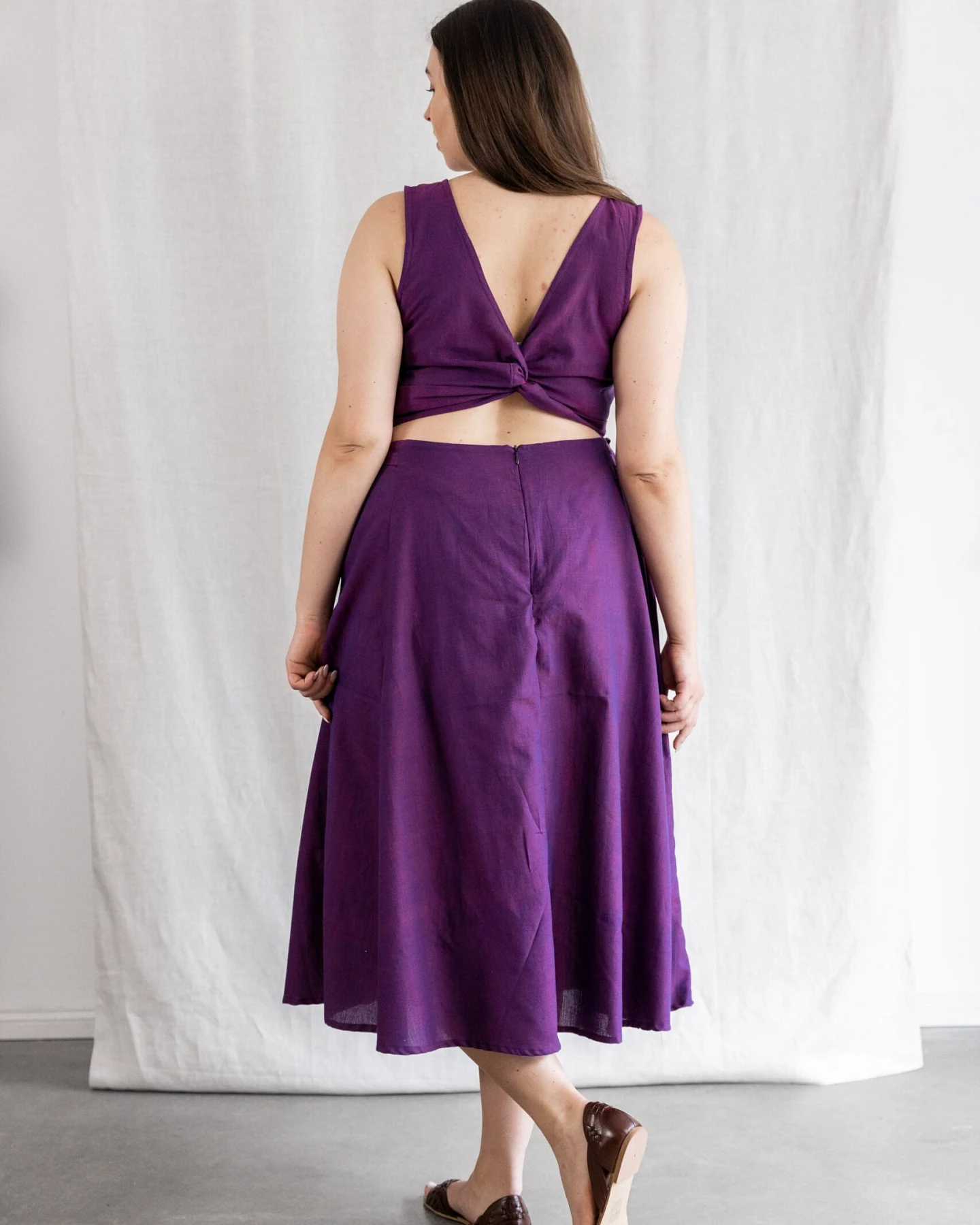 Jyoti Fair Works Damen vegan Kleid Karishma Brombeere Lila – Ansicht 2