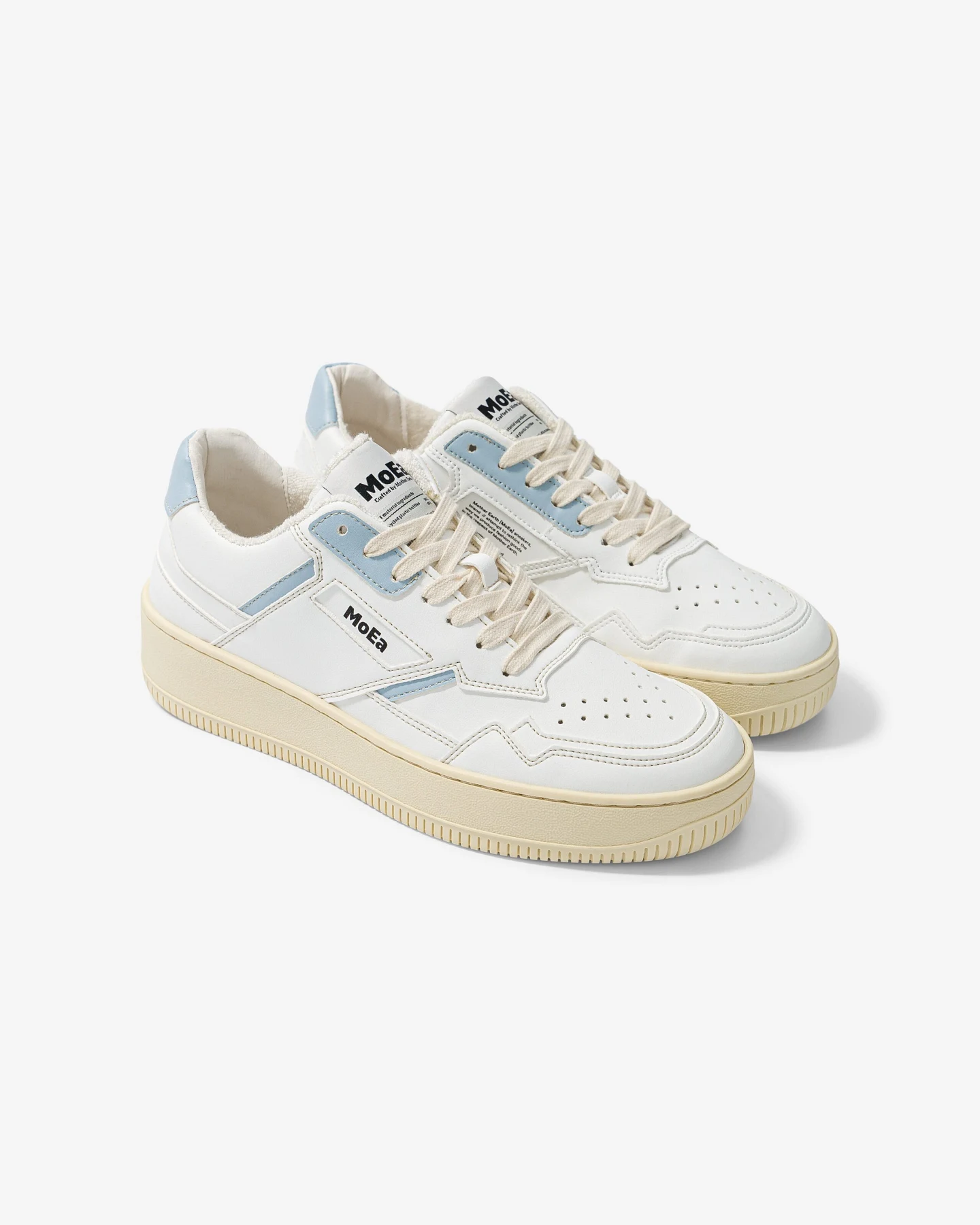 MoEa Herren vegan Sneaker Gen1 Pet Retro Weiß & Blau – Ansicht 2