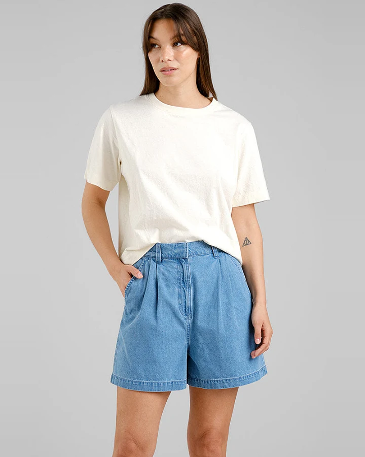 DEDICATED Damen vegan Shorts Denim Djupvik Blau