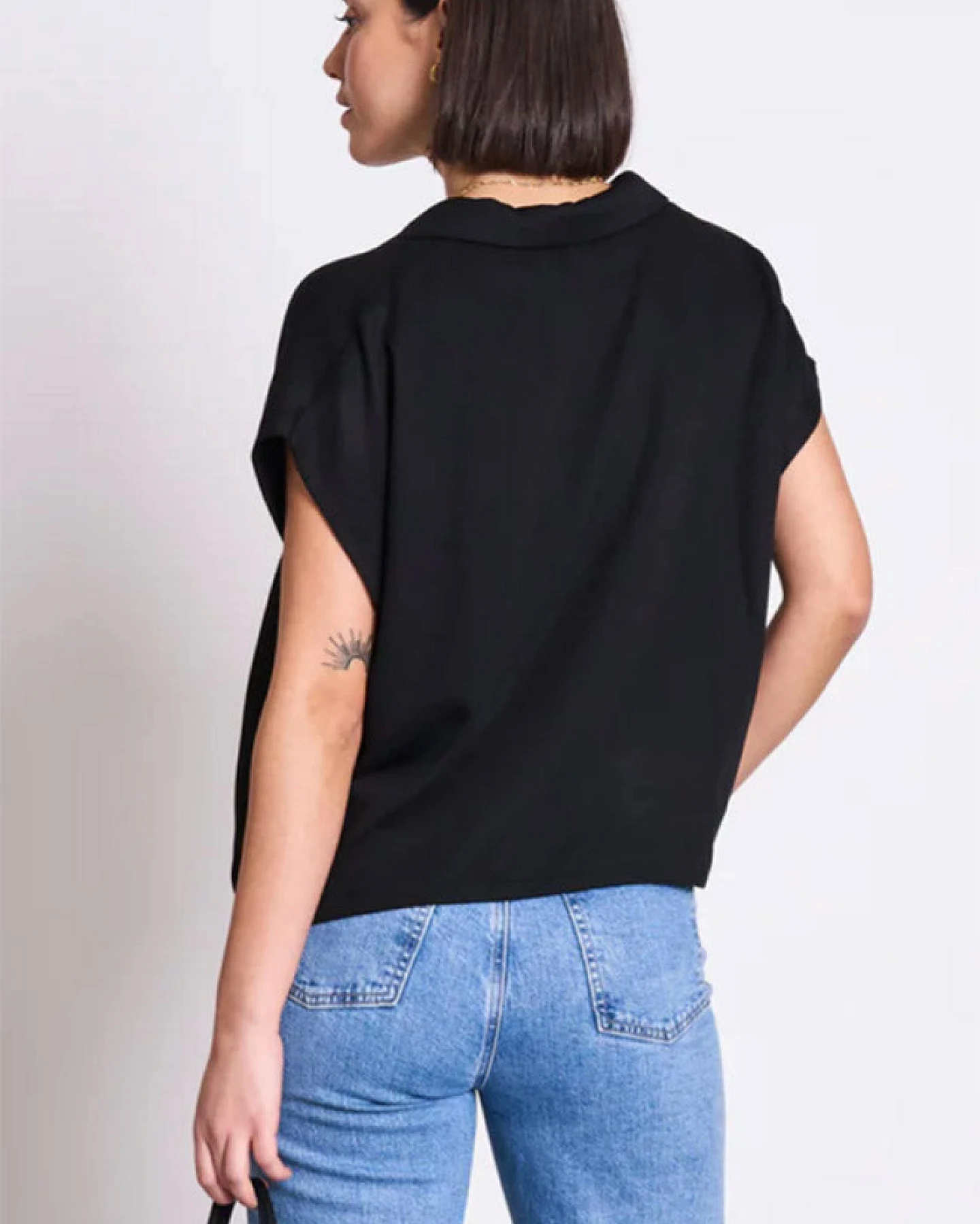 JAN 'N JUNE Damen vegan Bluse Tierra Schwarz – Ansicht 2