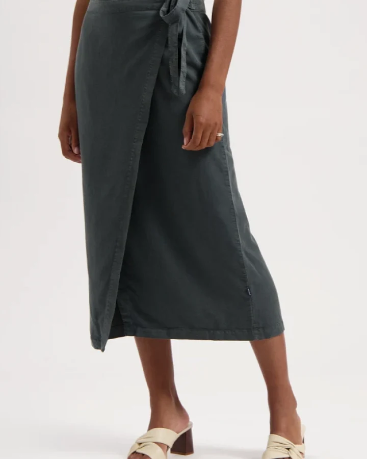 Kuyichi Damen vegan Wickelrock Hanna Hs Woodland Grau
