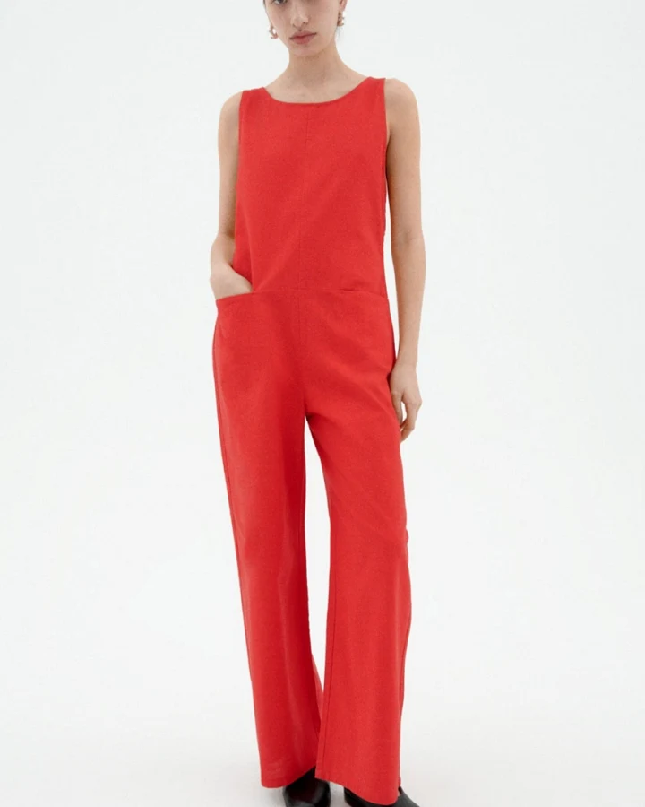 Thinking MU Damen vegan Jumpsuit Adriana Rot