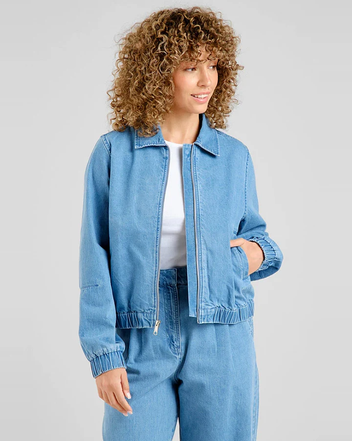 DEDICATED Damen vegan Jacke Sunna Denim Blau