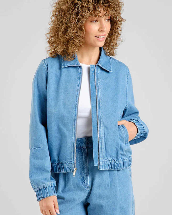 DEDICATED Damen vegan Jacke Sunna Denim Blau