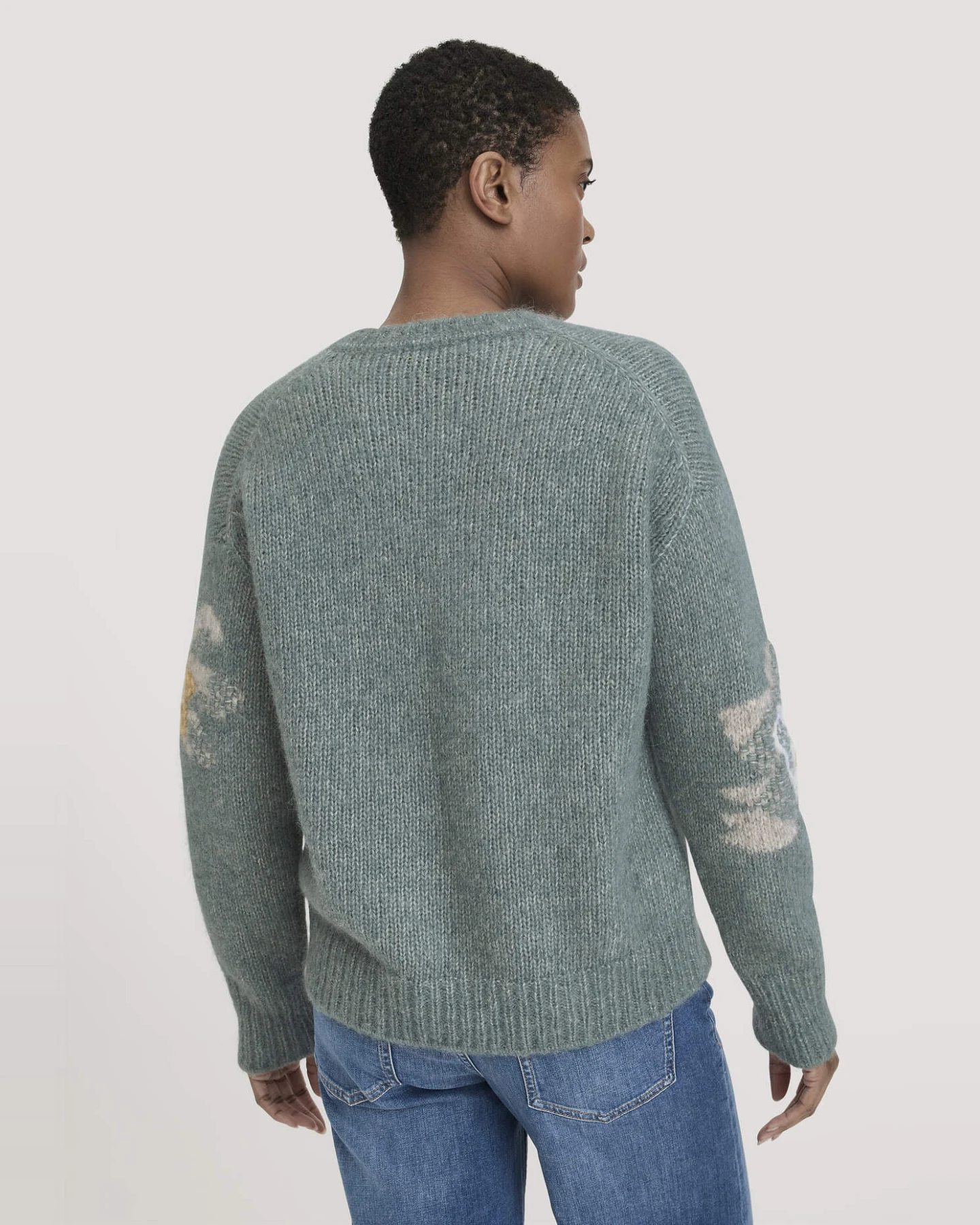 hessnatur Damen Strick Pullover Relaxed aus Alpaka mit Baumwolle - grün - Größe XL – Ansicht 3