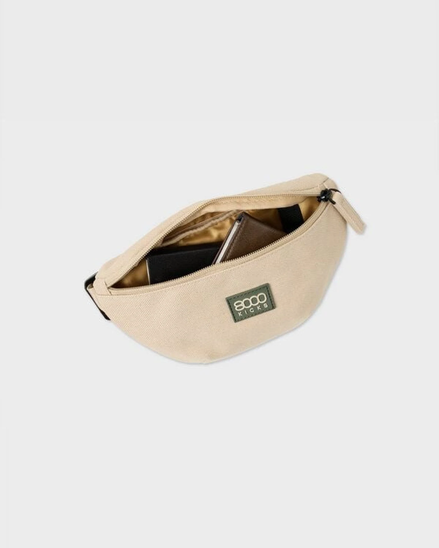 8000Kicks Hanf-Gürteltasche in Beige – Ansicht 3