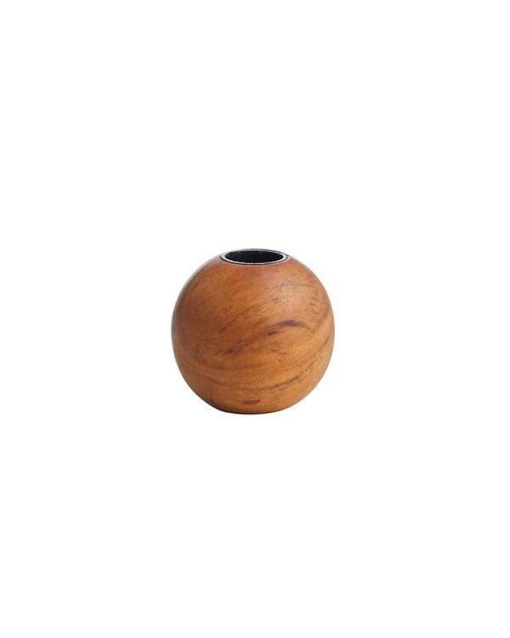 Originalhome Kerzenständer aus recyceltem Teakholz, Ball, S