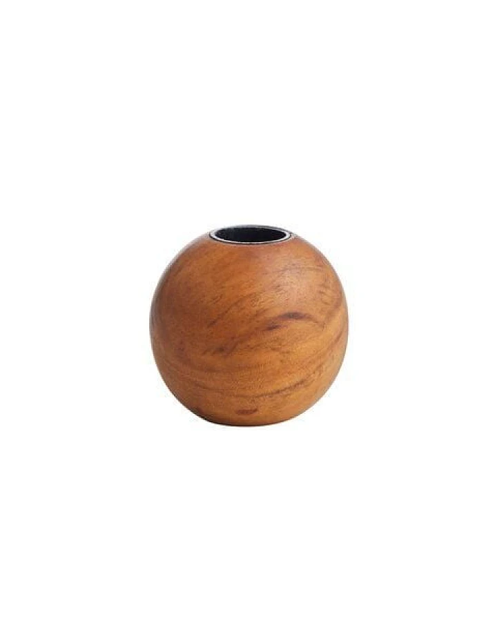 Originalhome Kerzenständer aus recyceltem Teakholz, Ball, S