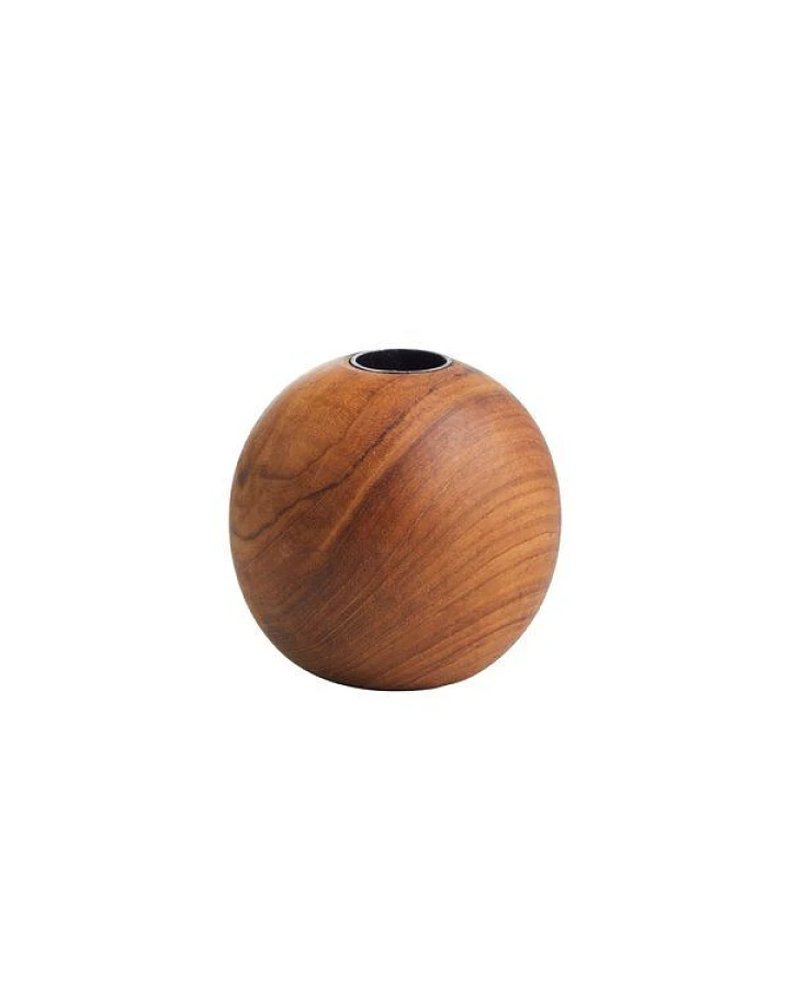 Originalhome Kerzenständer aus recyceltem Teakholz, Ball, M