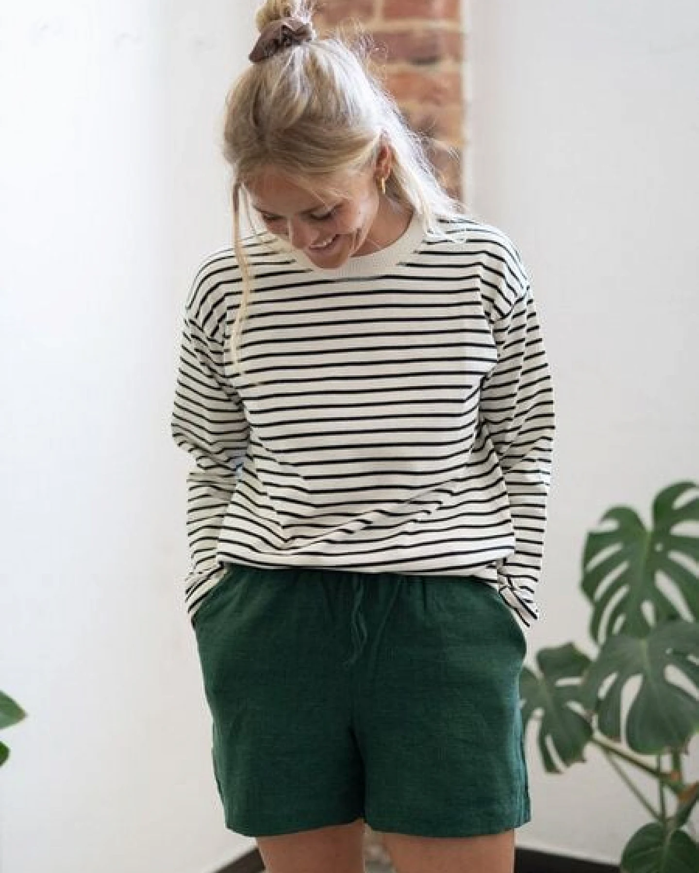 FUXBAU Frauen Streifen Longsleeve - weiss schwarz – Ansicht 3