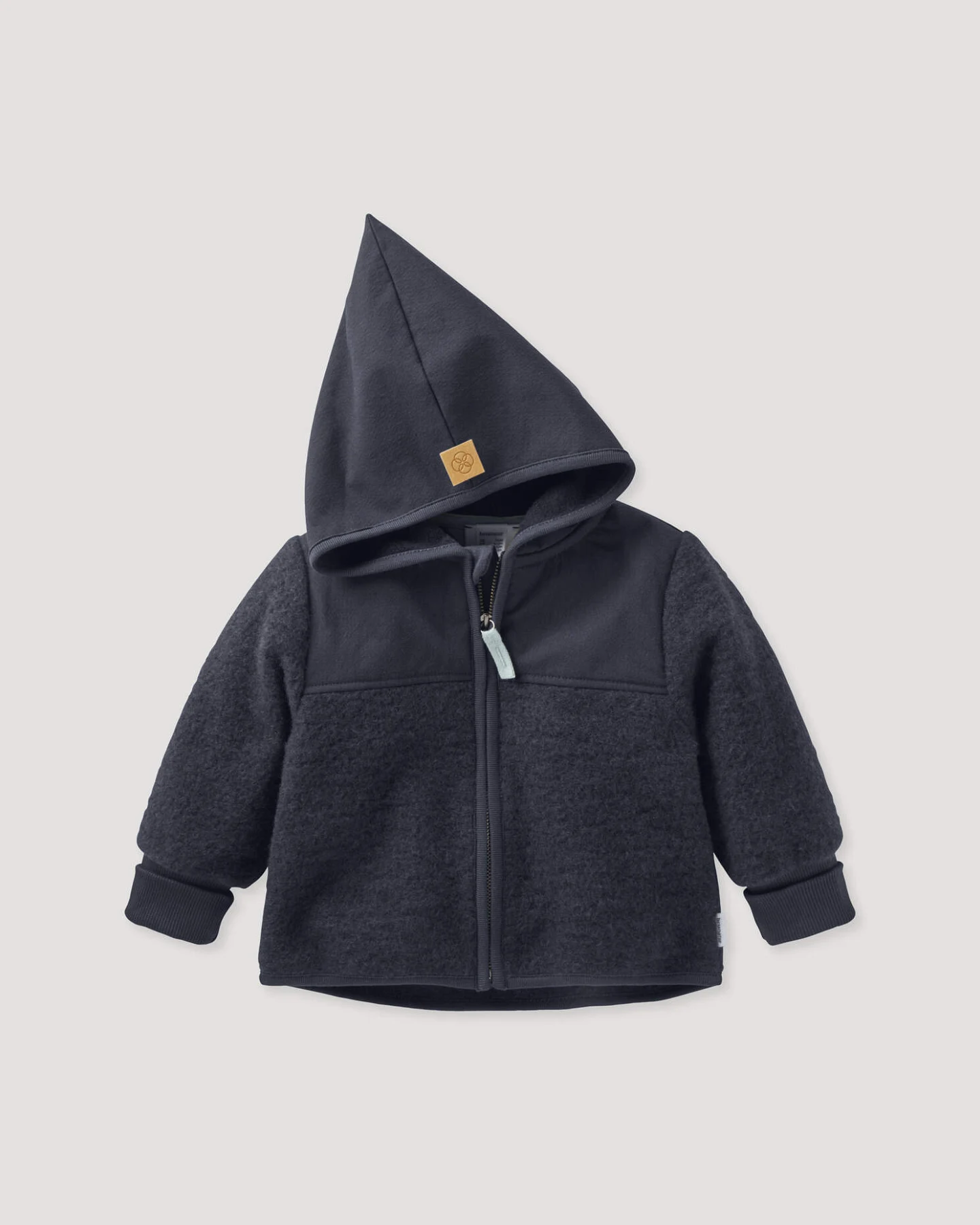 hessnatur Baby Wollfleece Jacke aus Bio-Merinowolle mit Softshell - blau - Größe 74/80 – Ansicht 2