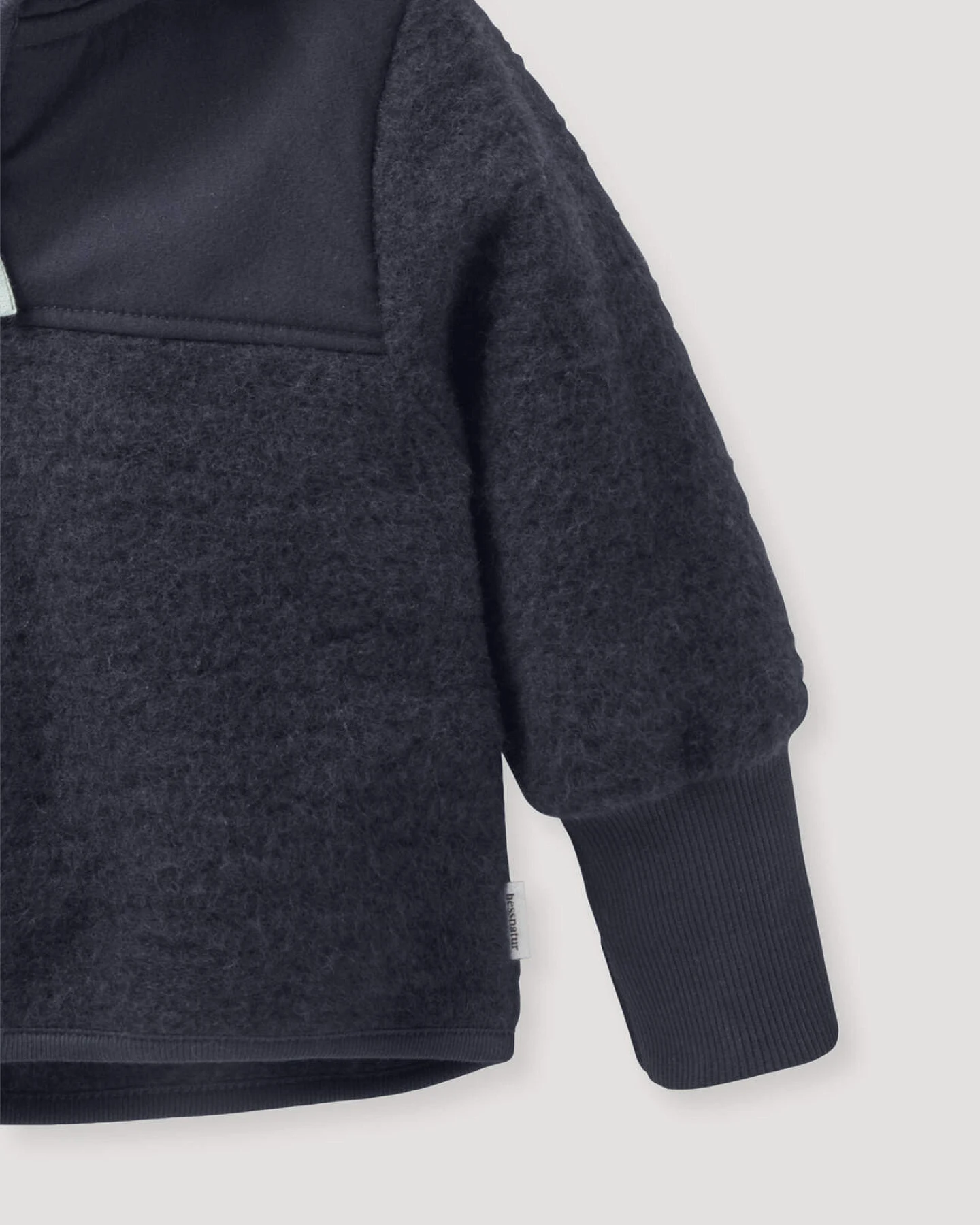 hessnatur Baby Wollfleece Jacke aus Bio-Merinowolle mit Softshell - blau - Größe 74/80 – Ansicht 4
