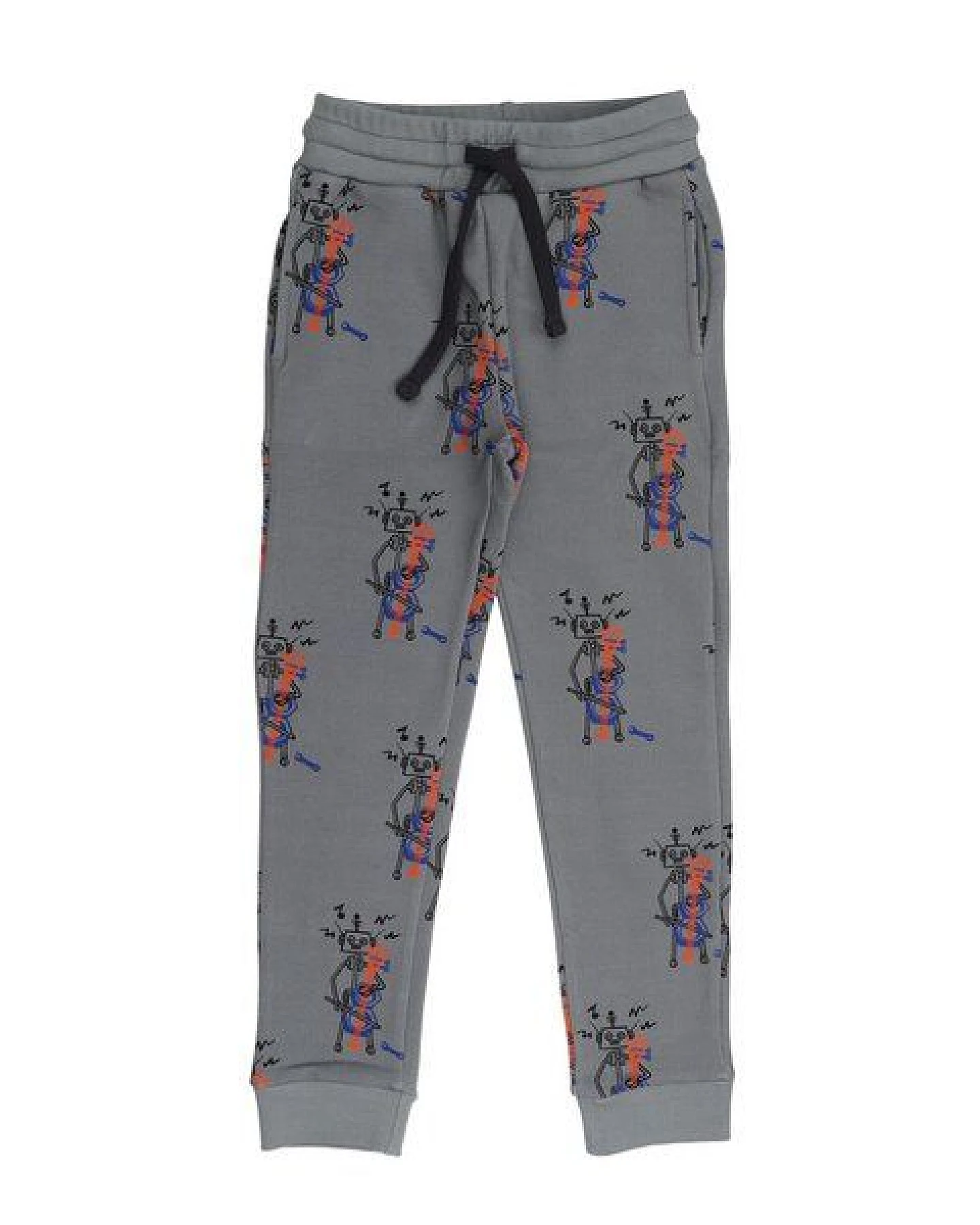 Cotokids Kinder Jogginghose GOTS-zertifiziert aus Bio-Baumwolle grau mit Allover-Motiv – Walkiddy – Ansicht 2