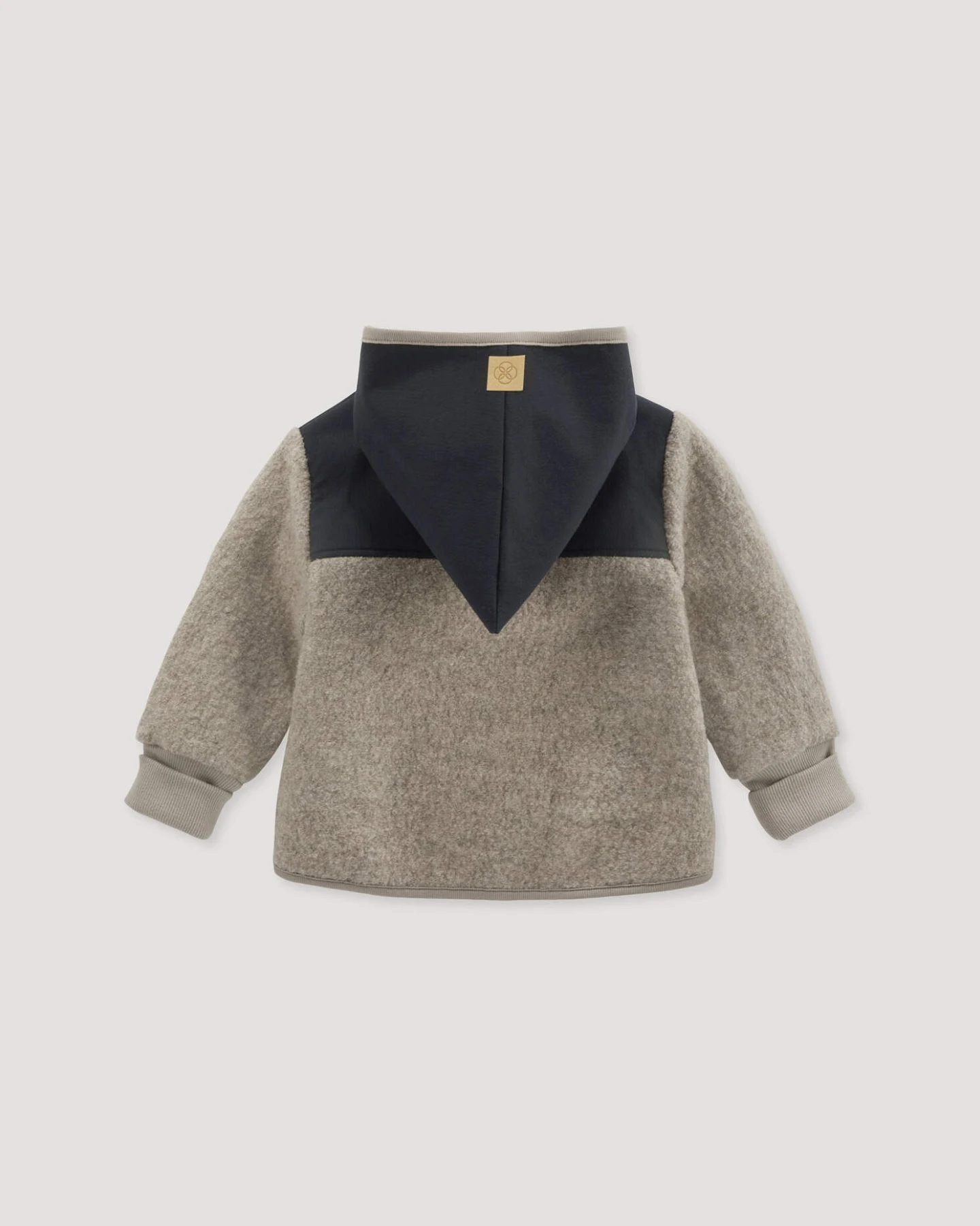 hessnatur Baby Wollwalk Jacke aus Bio-Merinowolle mit Softshell - grau - Größe 98/104 – Ansicht 2