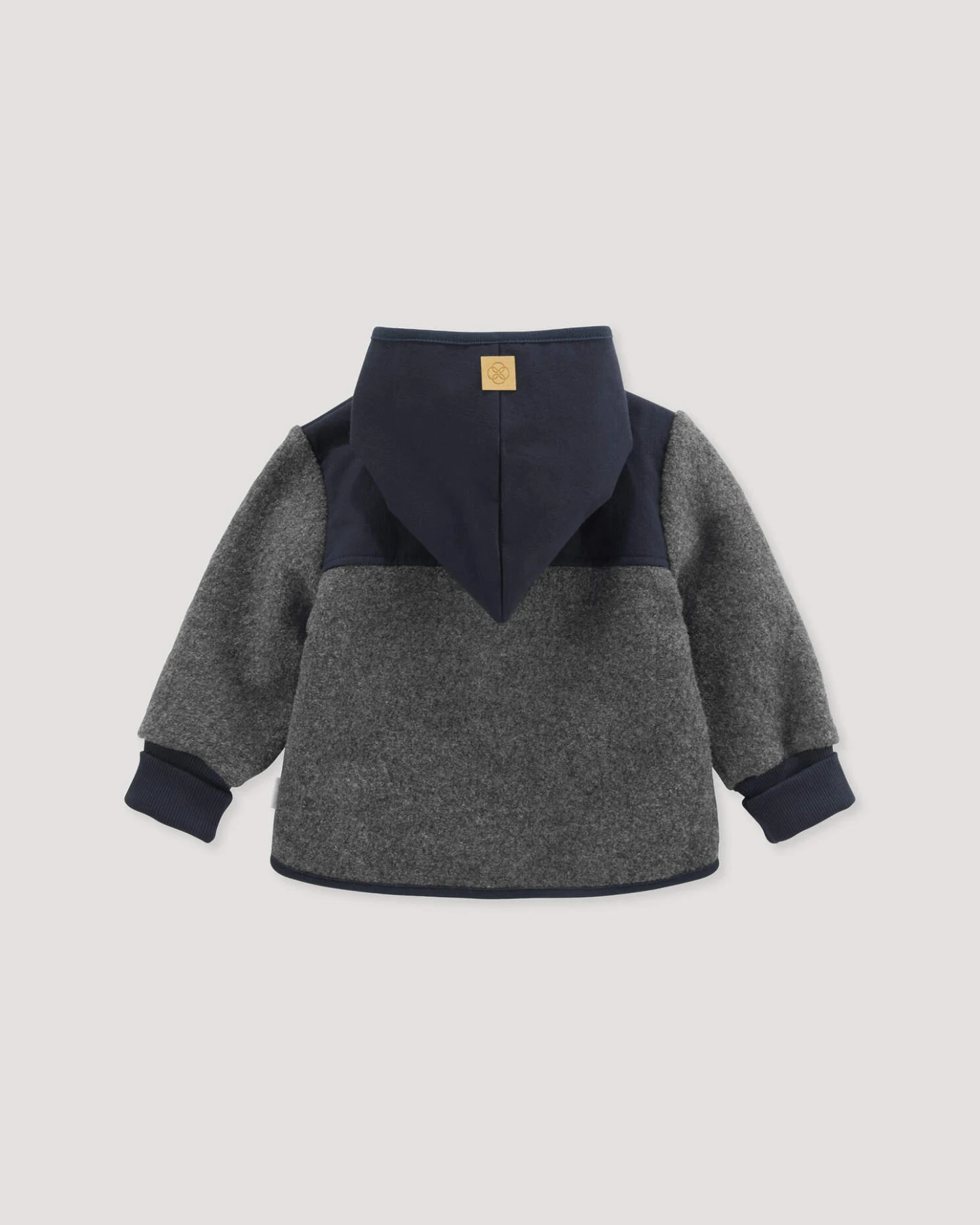 hessnatur Baby Wollwalk Jacke aus Bio-Merinowolle mit Softshell - grau - Größe 74/80 – Ansicht 3