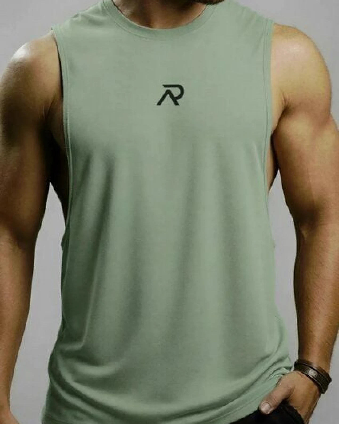 Re-Athlete ICON Bambus Herren Muscle Shirt - mint – Ansicht 2