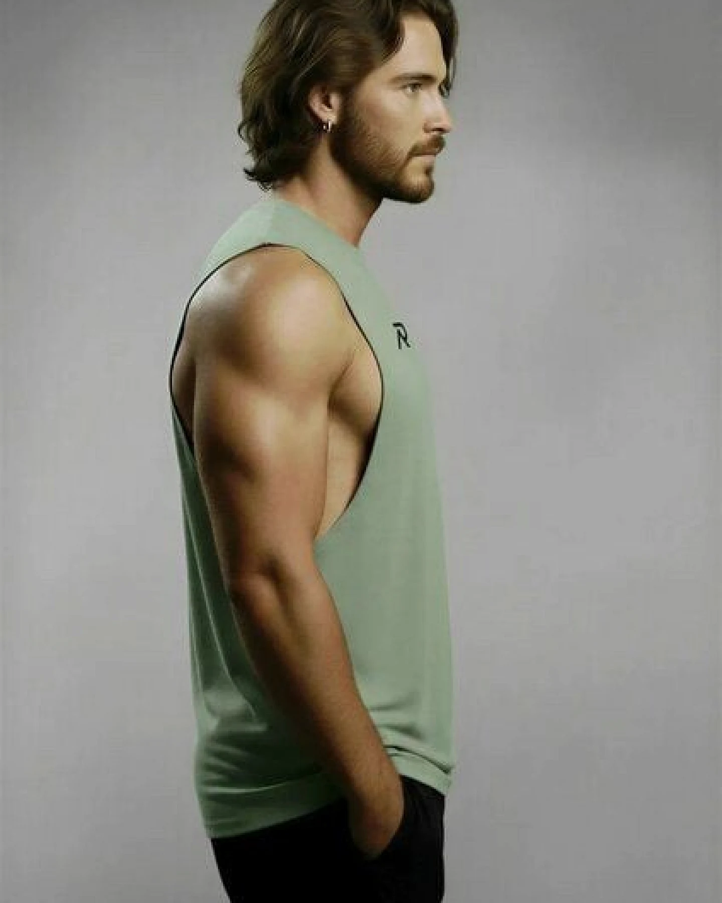 Re-Athlete ICON Bambus Herren Muscle Shirt - mint – Ansicht 3
