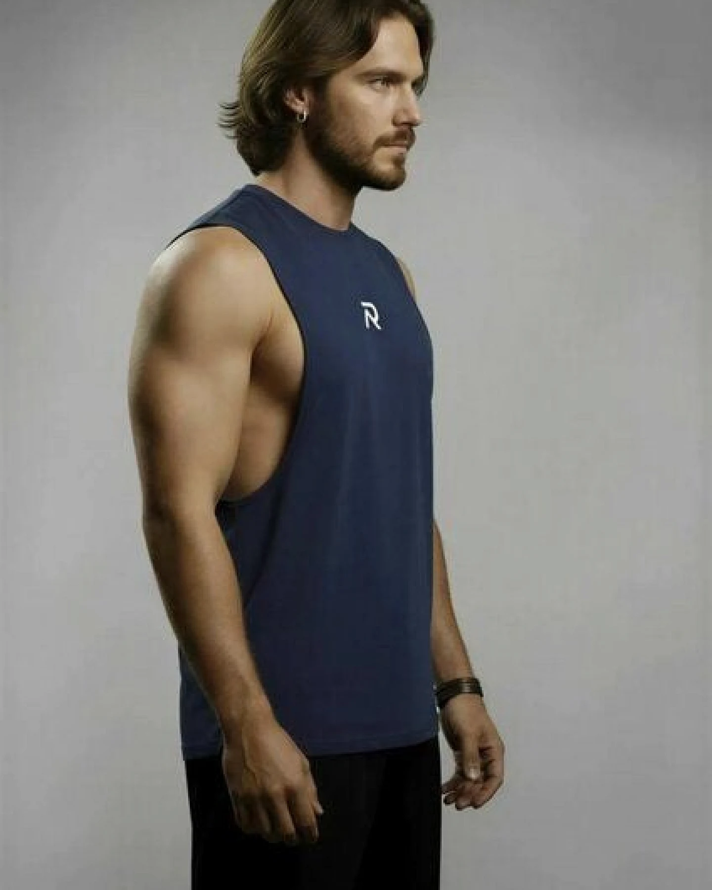 Re-Athlete ICON Bambus Herren Muscle Shirt - navy – Ansicht 3