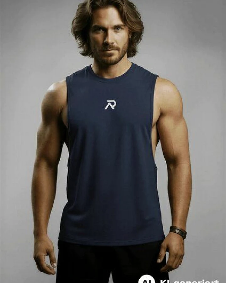 Re-Athlete ICON Bambus-Viskose Herren Muscle Shirt - navy