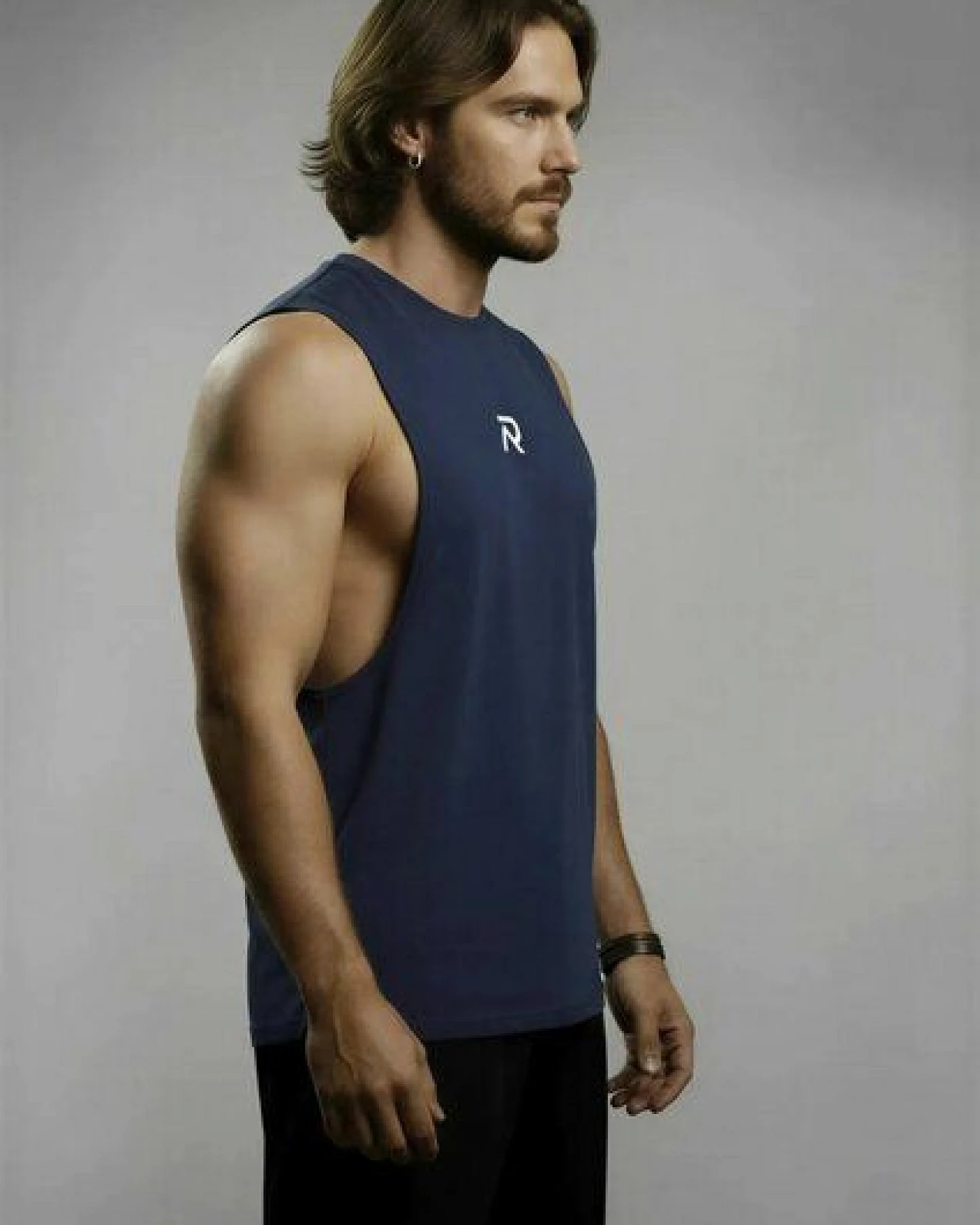 Re-Athlete ICON Bambus Herren Muscle Shirt - navy – Ansicht 3