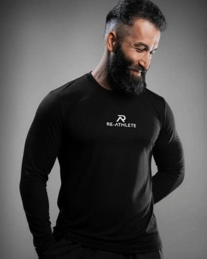 Re-Athlete PRIME Bambus Herren Longsleeve - black